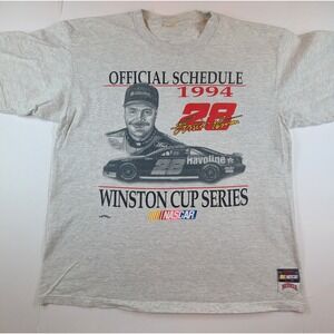 VTG 1994 Ernie Irvan NASCAR Winston Cup Series Schedule T-Shirt Mens XL Nutmeg